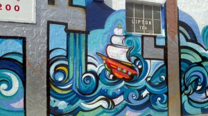 Mr. Rooter Mural - Pipes and Sailboat